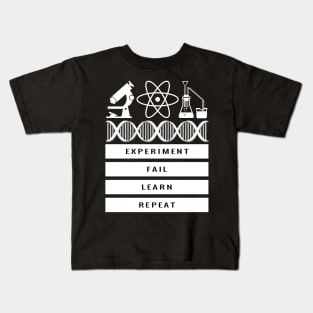 Experiment Fail Learn Repeat Science Teach Student Gift Kids T-Shirt